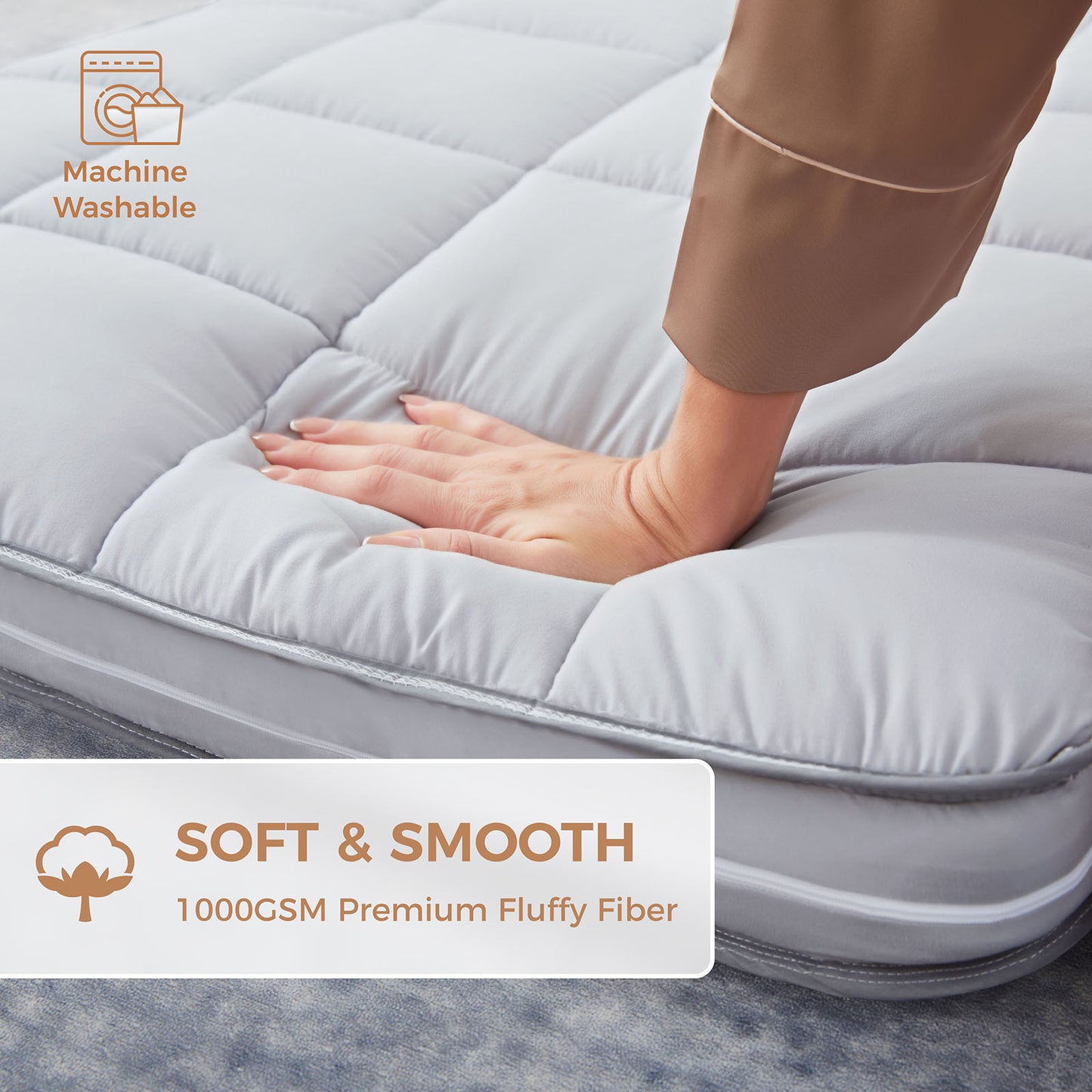 Jamdok 4Inch cot mattress topper,3 layer stucture,gel memory foam