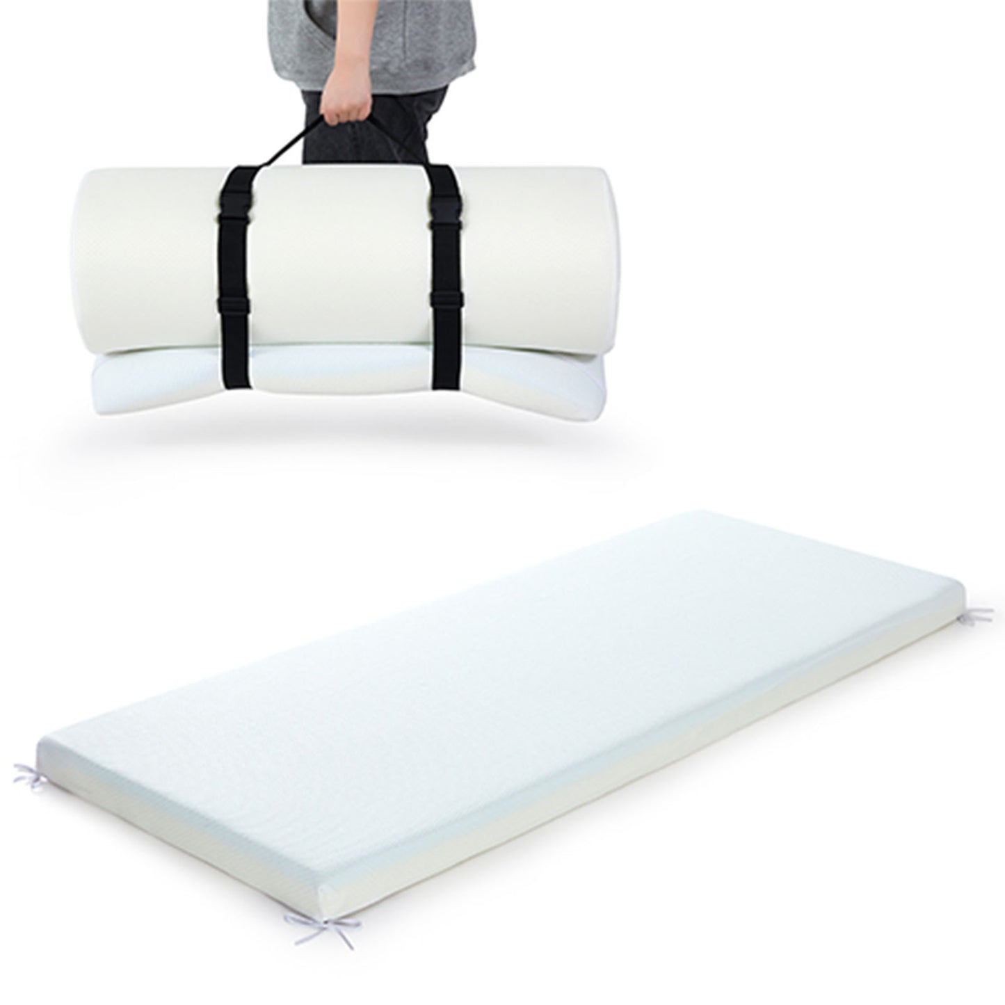 Jamdok Cot Mattress Topper,Narrow Twin Gel Memory Foam Mattress Topper for Camping Cot,Sofa Bed