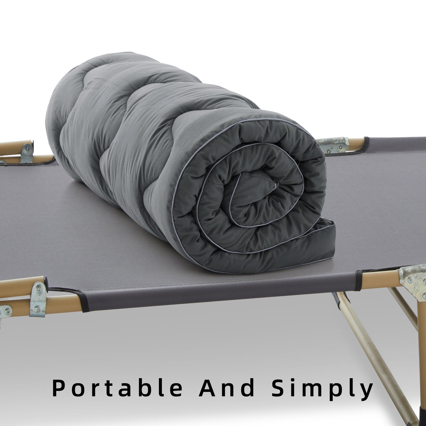 Cot Mattress Topper for Camp Cot/Rv Bunk/Narrow Twin Beds(75”X30”),Thickened Quilted Cot Pad,Lightweight Foldable Sleeping Mat for Traveling Hiking Backpacking,Portable