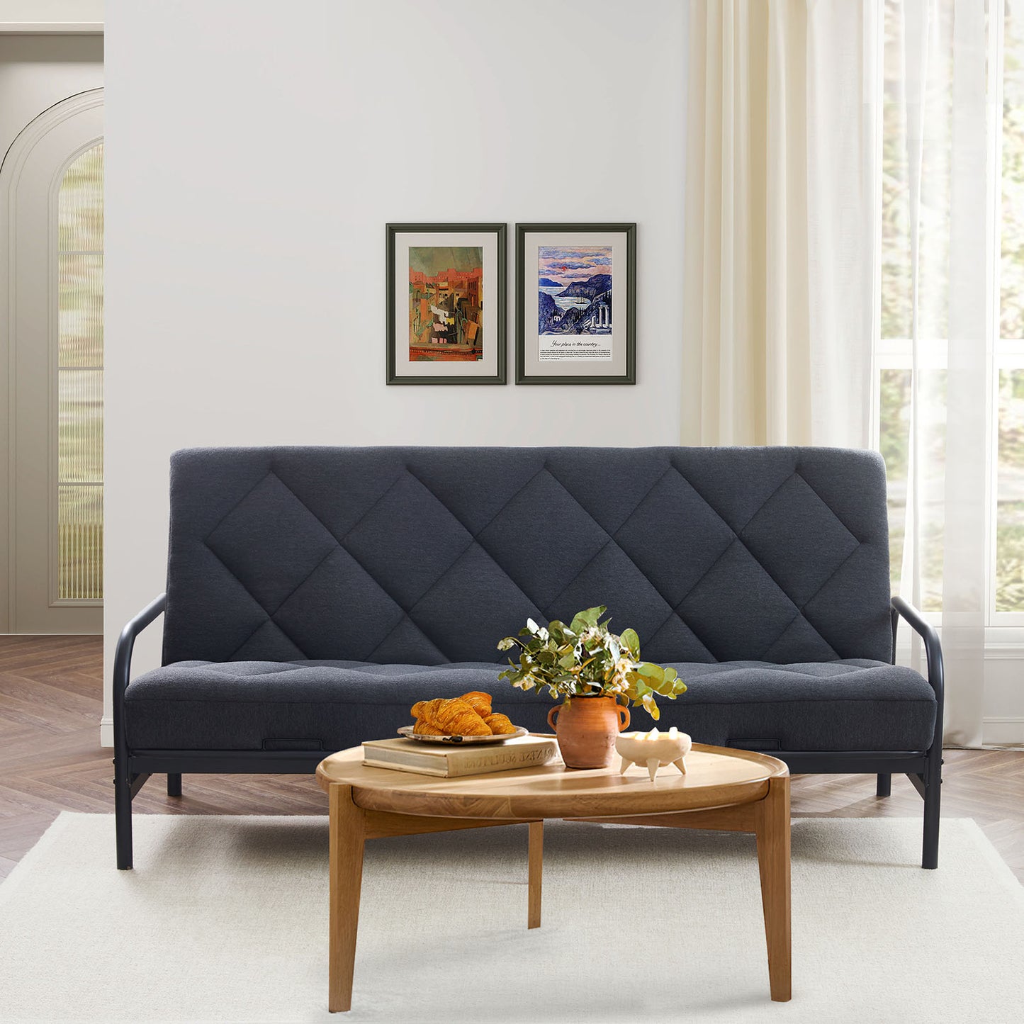 Jamdok 6" Full Size Pillow Top Futon Mattress(Frame Not Included), Gel Memory Foam, Removable Cover