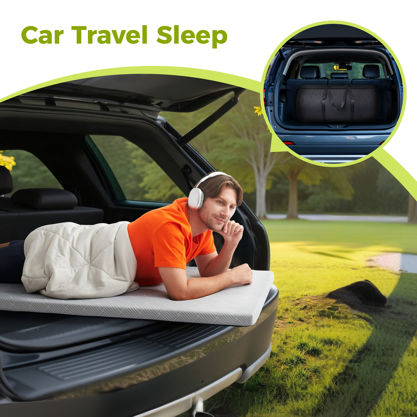 Jamdok Cooling Foam Camping Mattress and Cooling Comforter Set for Hot Sleeper,Cot Mattress Topper,Waterproof Sleeping Pad with Carry Bag,Summer Camping, Hiking,Car,Tent,Outdoor Use
