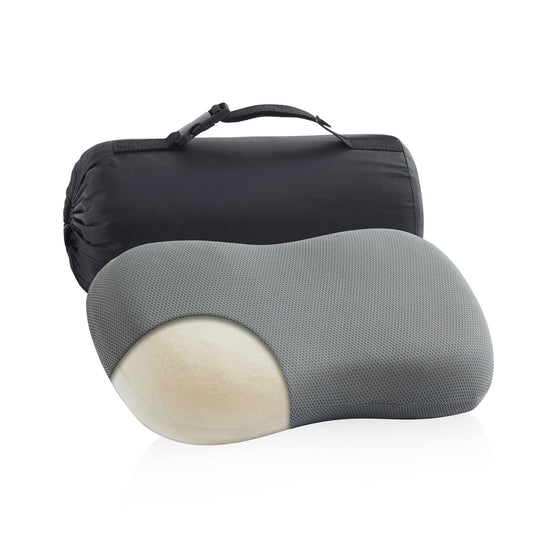 Jamdok Silicone Camping Pillow ,Entire Washable And Sun Dryable, Cool & Breathable Mesh Cover, Adjustable Height,Travel Pillow For Backpacking, Airplane,Car,Compressible Medium Firm