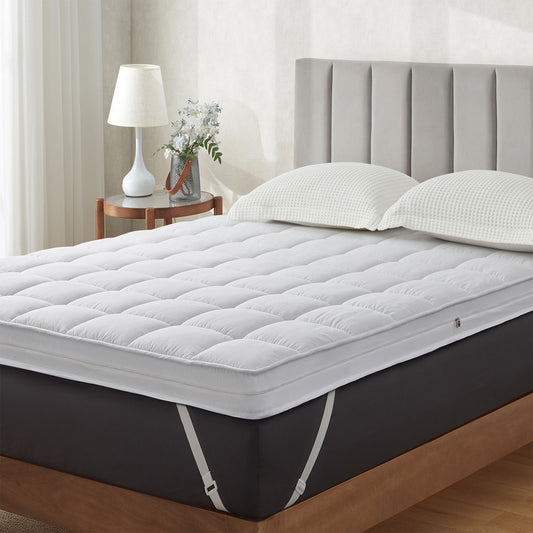 Jamdok Queen Size Dual Layer 3 Inch Firm Gel Memory Foam Mattress Topper For Back Pain