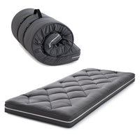 Jamdok 4Inch Floor Mattress,3 Layer Structure Cot Mattress Topper,Gel Memory Foam,Removable Thickened Cover (Dark Gray)
