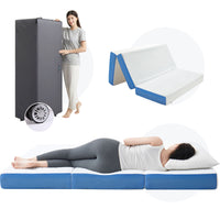 Jamdok 6 Inch Queen Foldable Mattress,Gel Infused Memory Foam Trifold Mattress with Carry Bag, Washable Cover,Floor Mattress for Guest, RV Mattress,Portable