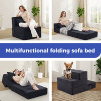 Jamdok Multifunctional Convertible Folding Sofa Bed Chair, Single Size Foldable Mattress Sleeper with Pillow, Floor Lounge for for Living Room