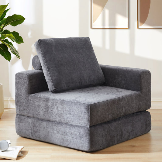 Jamdok Convertible Folding Sofa Bed,Gray