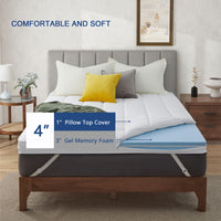Jamdok Queen Size Dual Layer 3 Inch Firm Gel Memory Foam Mattress Topper For Back Pain
