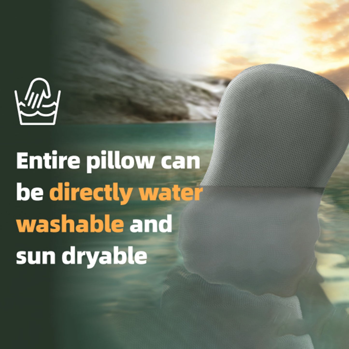 Jamdok Silicone Camping Pillow ,Entire Washable And Sun Dryable, Cool & Breathable Mesh Cover, Adjustable Height,Travel Pillow For Backpacking, Airplane,Car,Compressible Medium Firm