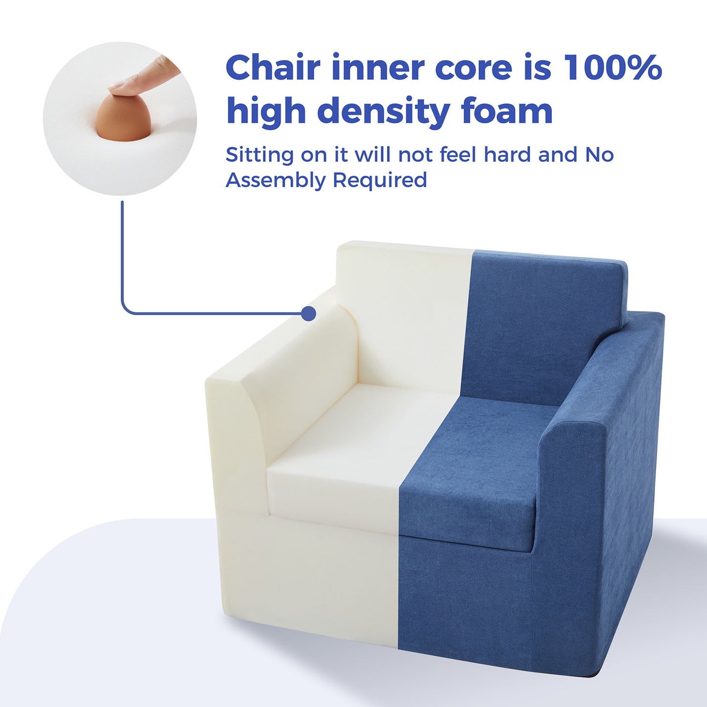 Jamdok Chenille Foam Reading Recliner Chair With Ottoman,No Assembly Required