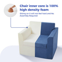 Jamdok Chenille Foam Reading Recliner Chair With Ottoman,No Assembly Required