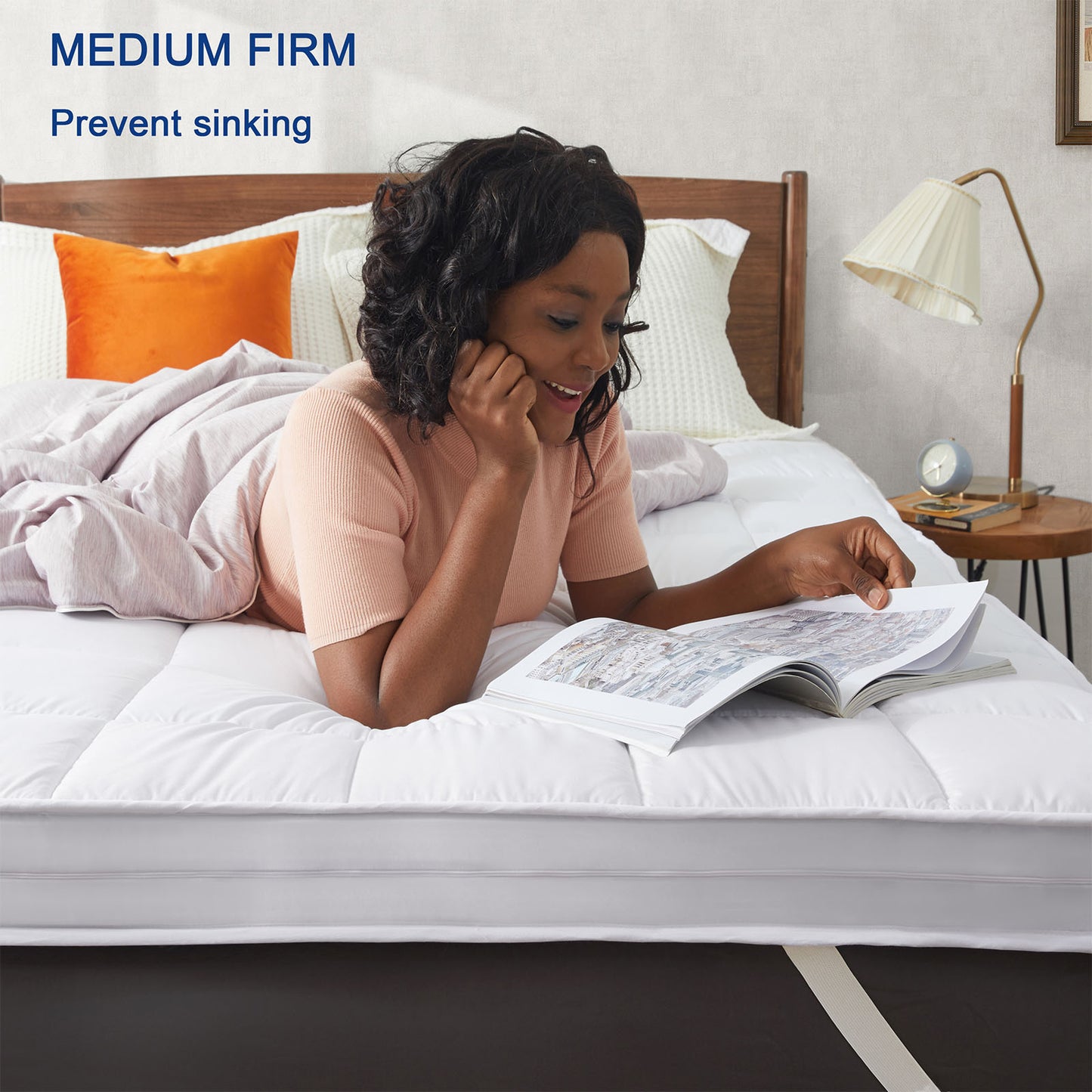 Jamdok Queen Size Dual Layer 3 Inch Firm Gel Memory Foam Mattress Topper For Back Pain