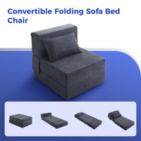 Jamdok Multifunctional Convertible Folding Sofa Bed Chair, Single Size Foldable Mattress Sleeper with Pillow, Floor Lounge for for Living Room