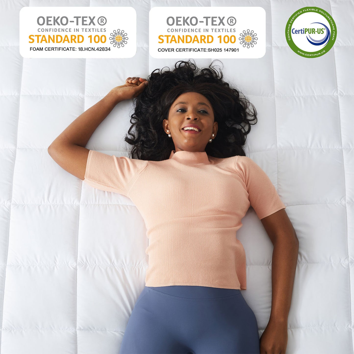 Jamdok Queen Size Dual Layer 3 Inch Firm Gel Memory Foam Mattress Topper For Back Pain