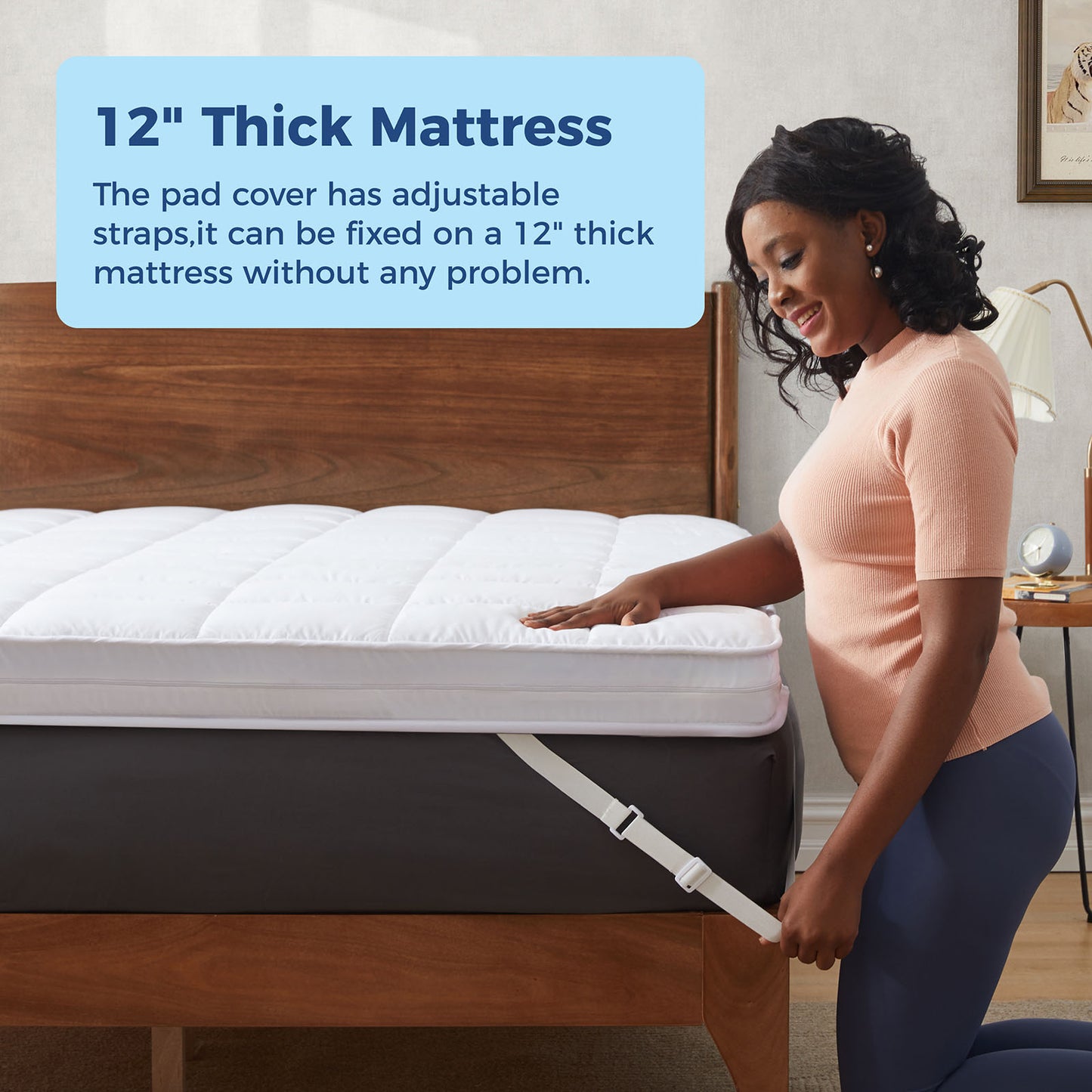 Jamdok Queen Size Dual Layer 3 Inch Firm Gel Memory Foam Mattress Topper For Back Pain