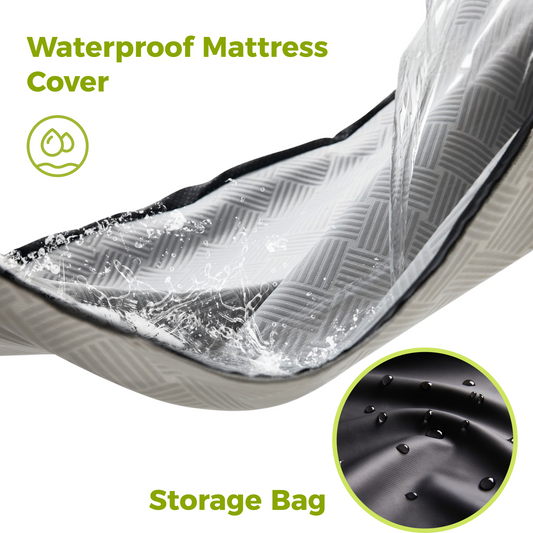 Jamdok Cooling Foam Camping Mattress and Cooling Comforter Set for Hot Sleeper,Cot Mattress Topper,Waterproof Sleeping Pad with Carry Bag,Summer Camping, Hiking,Car,Tent,Outdoor Use